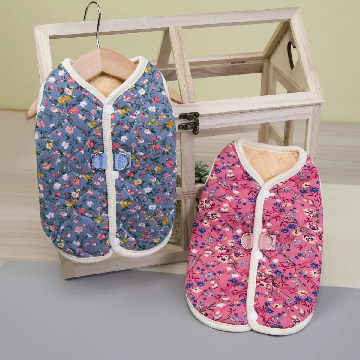 Floral Dog Jumpsuit – Plush Fleece Winter Coat | PuppyPaw™