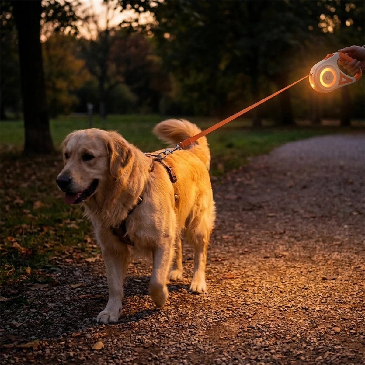 Retractable LED Dog Leash – Quick Release Clasp | PuppyPaw™
